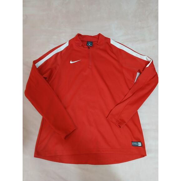 Nike Dri-FIT 1/4 Zip Soccer Jersey Red Mock Neck Long Sleeve women's M - Picture 5 of 5